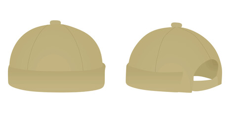Brown brim cap. vector illustration