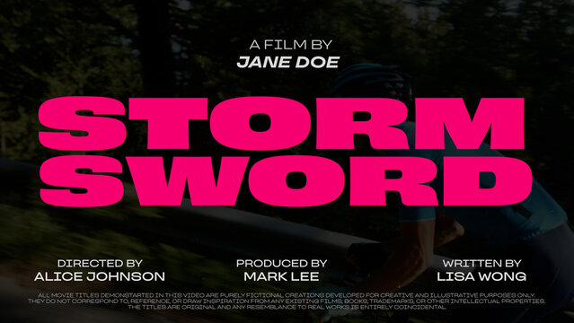Cinematic Film Title Card, Movie Poster Typography Overlay 208 , ( Wide - Square - Vertical )