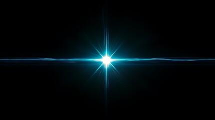 Bright Blue Starburst Light Flare Effect Image