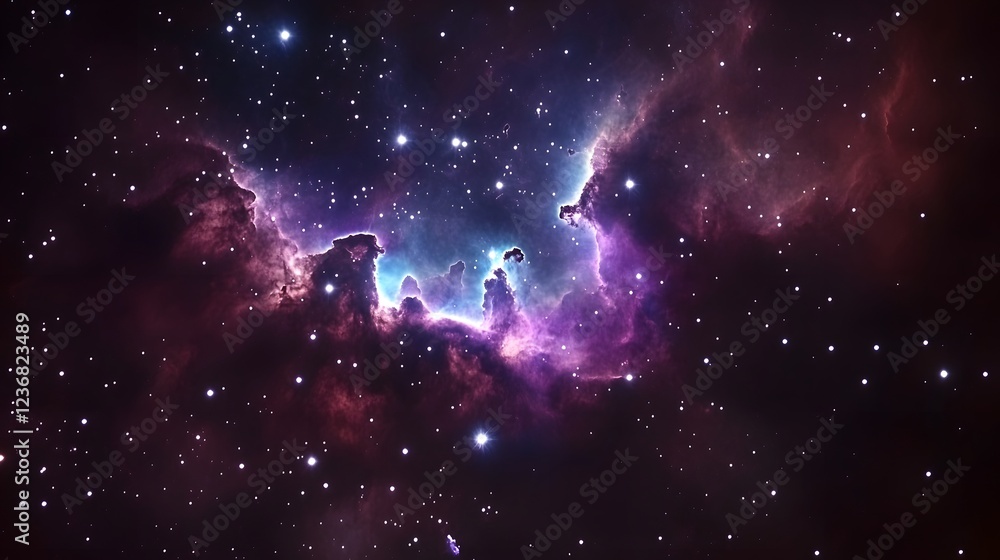Poster captivating cosmic nebula a mesmerizing glimpse into the depths of the universe revealing the breath