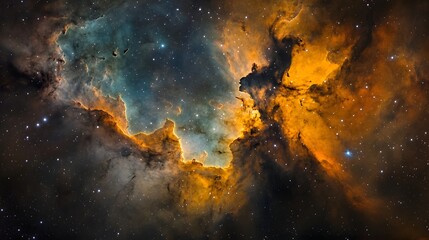 Captivating Cosmic Panorama   Vibrant Nebula and Stellar Explosion in Fantastical Galaxy  Breathtaking image of a majestic colorful and mystical cosmic landscape