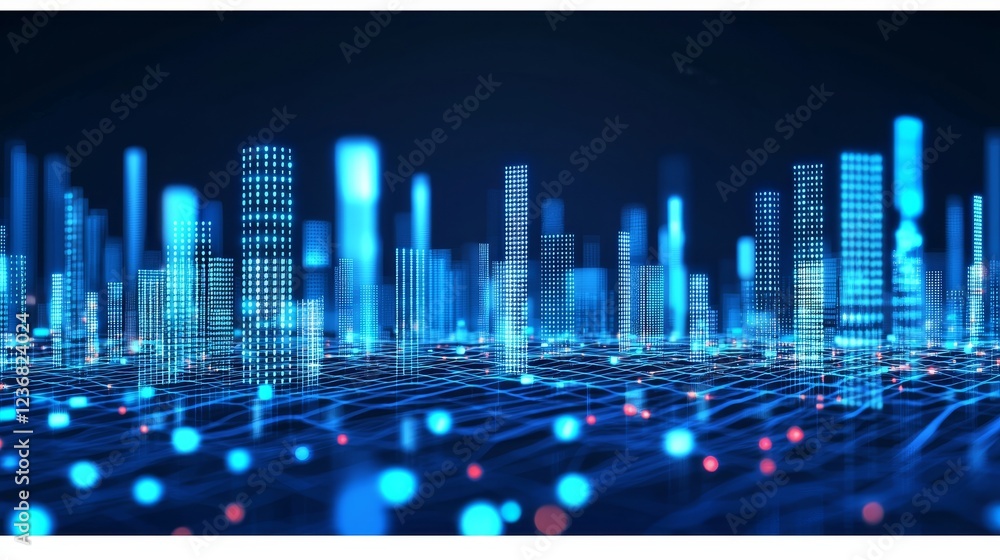 Poster slicing through layers of data to reveal stories and insights in digital space