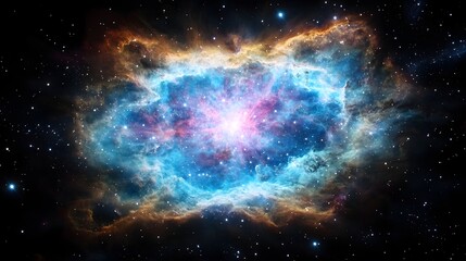 Naklejka premium Captivating Cosmic Storm in the Depths of the Universe A mesmerizing image showcasing the incredible power and beauty of a cosmic storm raging within the vast expanse of the universe