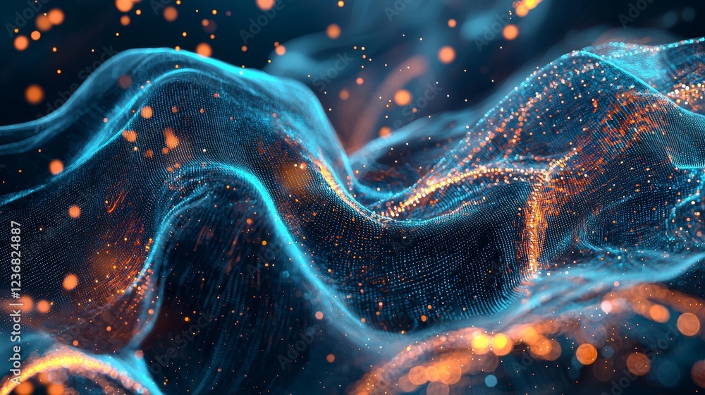 Aufkleber synergetic digital networks condensed into abstract fluid form