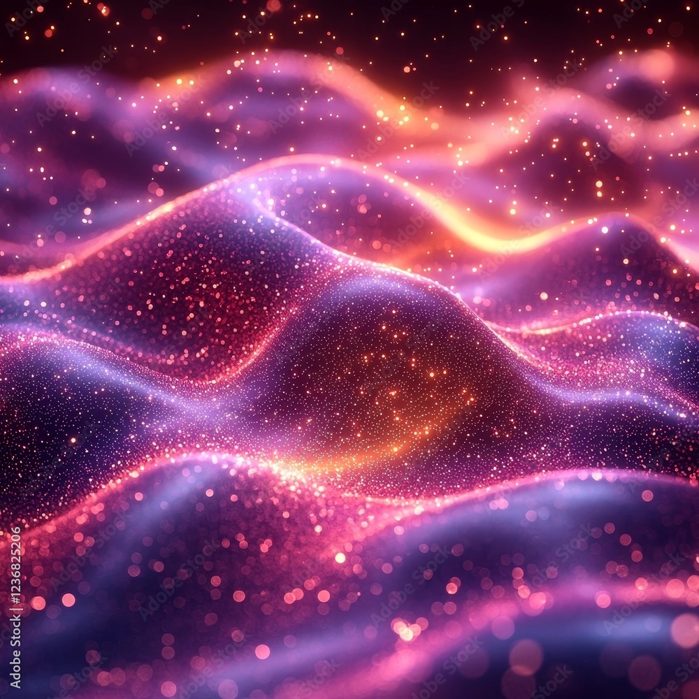 Poster mesmerizing futuristic neon wave effect for digital product display