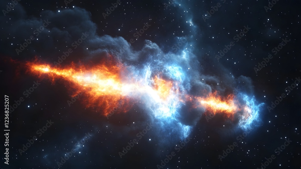 Aufkleber captivating image depicting a breathtaking cosmic explosion within a vibrant swirling nebula showcas