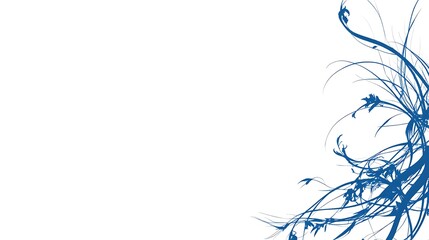 Naklejka premium Abstract Blue Floral Design on White Background