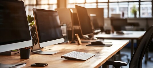 A sleek office setup with a focus on interactive devices