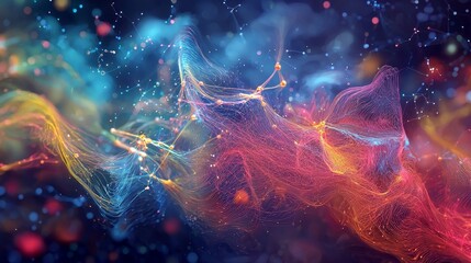 Vibrant Connections of Colorful Light Waves in Suspended Motion