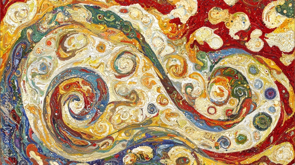 Aufkleber colorful swirling patterns representing big data visualization concept