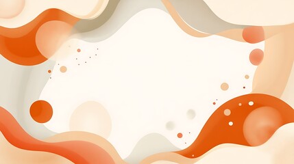 Fototapeta premium Abstract Orange and Beige Wave Design with Circles