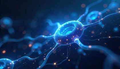 Obraz premium Exploring neuronal networks digital science lab 3d animation futuristic environment close-up view neuroscience concept
