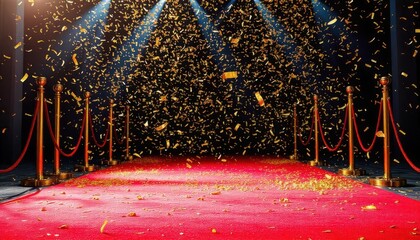 Celebration event on red carpet awards ceremony festive atmosphere indoor venue dynamic viewpoint