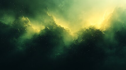 Obraz premium Green Nebula Cosmic Cloudscape Celestial Glow