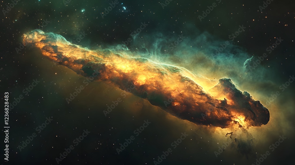 Aufkleber dramatic cosmic explosion in a vibrant and colorful galactic nebula creating a stunning celestial la