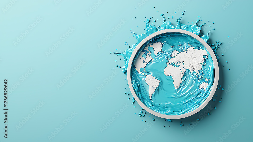 Aufkleber global rainfall patterns visualization earth infographic abstract environment aerial view climate co
