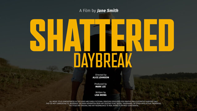 Cinematic Film Title Card, Movie Poster Typography Overlay 228 , ( Wide - Square - Vertical )