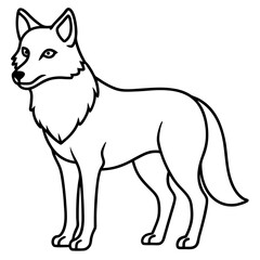 One-Line Wolf Elegant Vector Illustration