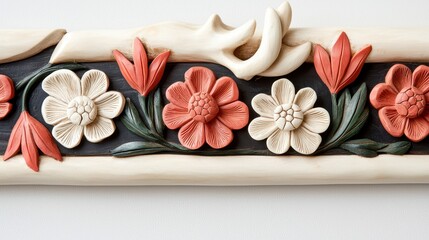 Bone Traditional Handmade Concept, Traditional Decorative Bone Frame with Floral and Geometric Patterns