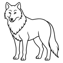 One-Line Wolf Elegant Vector Illustration