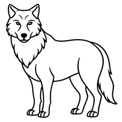 One-Line Wolf Elegant Vector Illustration