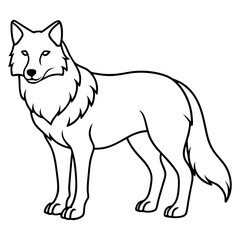 One-Line Wolf Elegant Vector Illustration