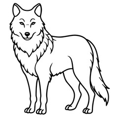 One-Line Wolf Elegant Vector Illustration