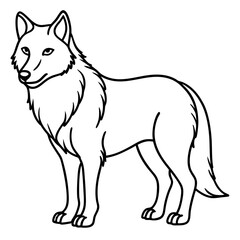 One-Line Wolf Elegant Vector Illustration