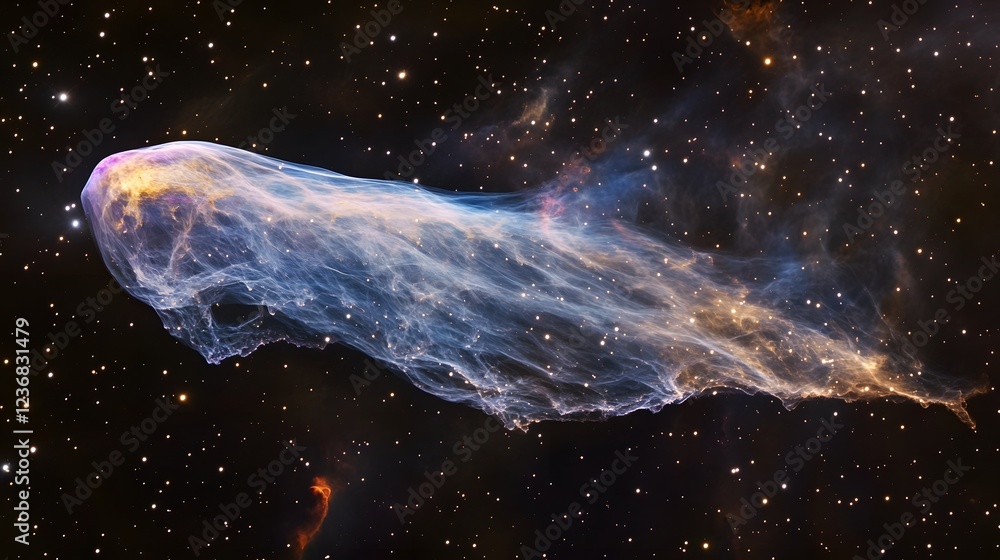 Aufkleber ethereal cosmic phenomenon glowing nebula in the depth of interstellar expanse surreal and mystical 