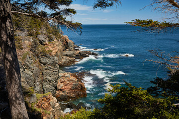 Rocky cliffs of Maine Coastline, USA
