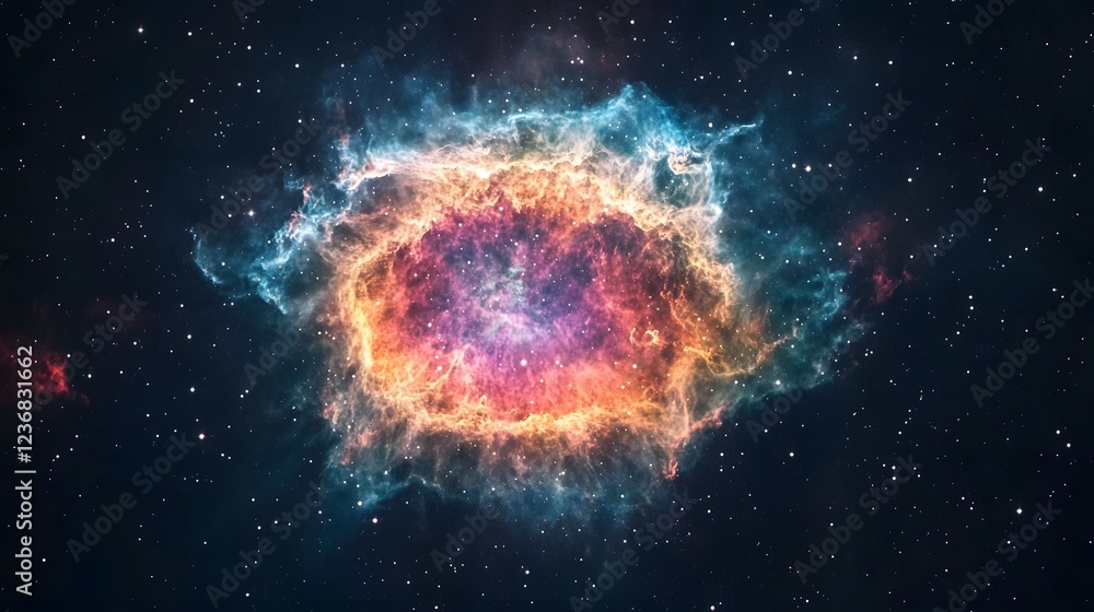 Aufkleber explosive cosmic spectacle vibrant supernova nebula erupting with stellar energy in distant galaxy c
