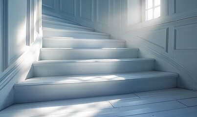 Obraz premium modern white stairs in the room