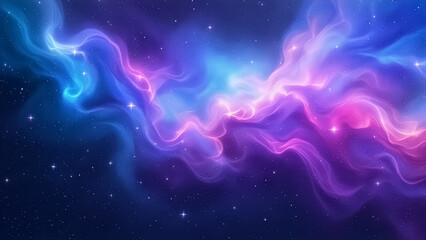 Cosmic Nebula Swirling Purple and Pink Gases with Dark Nebulae