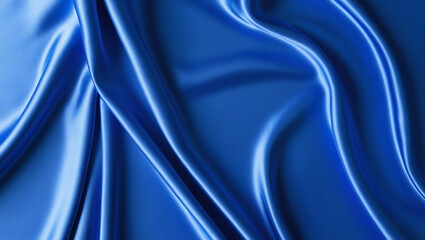 Obraz premium High-Quality Satin Textile in Rich Blue Color.