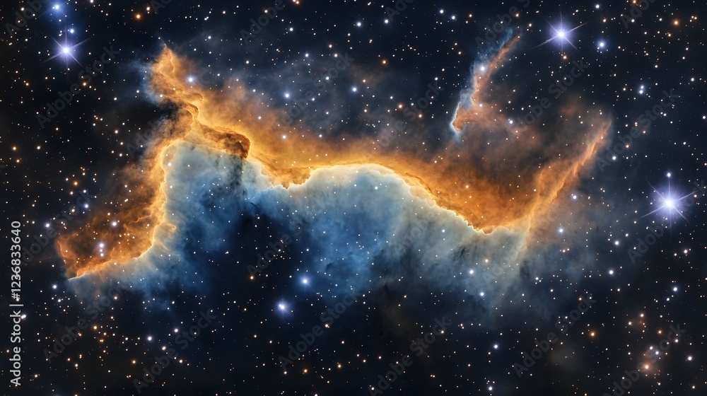 Aufkleber Mesmerizing and image of a vibrant fiery cosmic nebula glowing and pulsating amidst the boundless expanse of the infinite and mysterious universe
