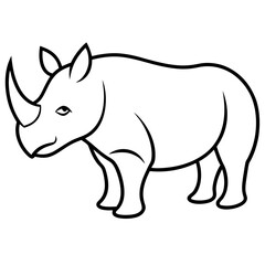 Rhino Outline Vector Illustration