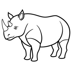 Rhino Outline Vector Illustration