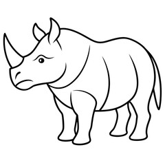 Rhino Outline Vector Illustration