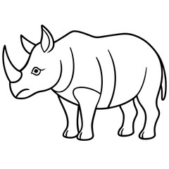 Rhino Outline Vector Illustration