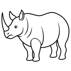 Rhino Outline Vector Illustration