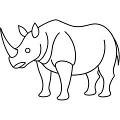 Fototapeta premium Rhino Outline Vector Illustration