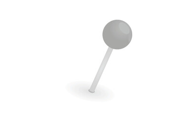 Grey  push pin. vector illustration
