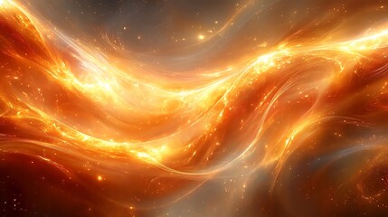 Abstract fiery orange cosmic nebula swirling energy
