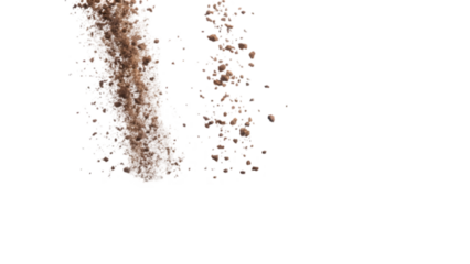 falling soil earth isolated on white or transparent png