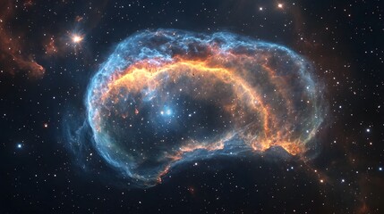 Obraz premium Mesmerizing Cosmic Explosion in Vibrant Nebula Captivating Interstellar Scene Revealing Mysteries of the Universe This stunning image showcases the breathtaking beauty and complexity of our cosmos