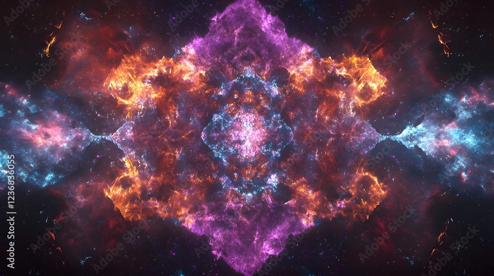 Leinwandbilder mesmerizing cosmic explosion of vibrant colorful energy erupting in the vast mysterious universe abs