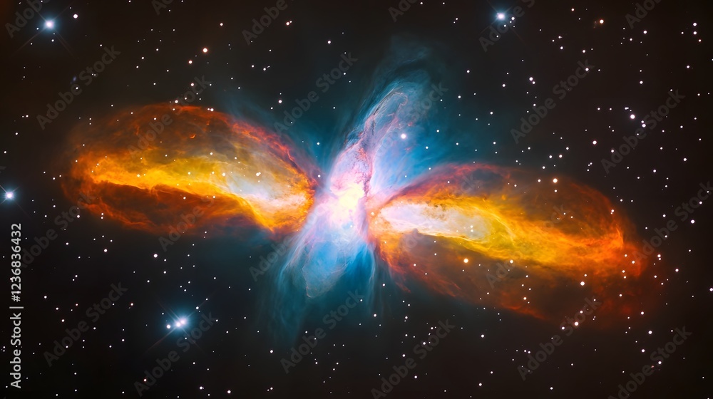 Poster mesmerizing cosmic explosion vibrant nebula showcasing the beauty of the universe a breathtaking ima