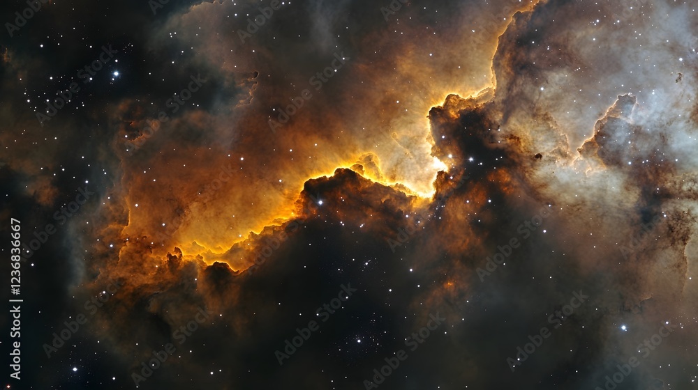 Leinwandbilder mesmerizing cosmic nebula explosion in dramatic celestial landscape captivating image of a fiery glo