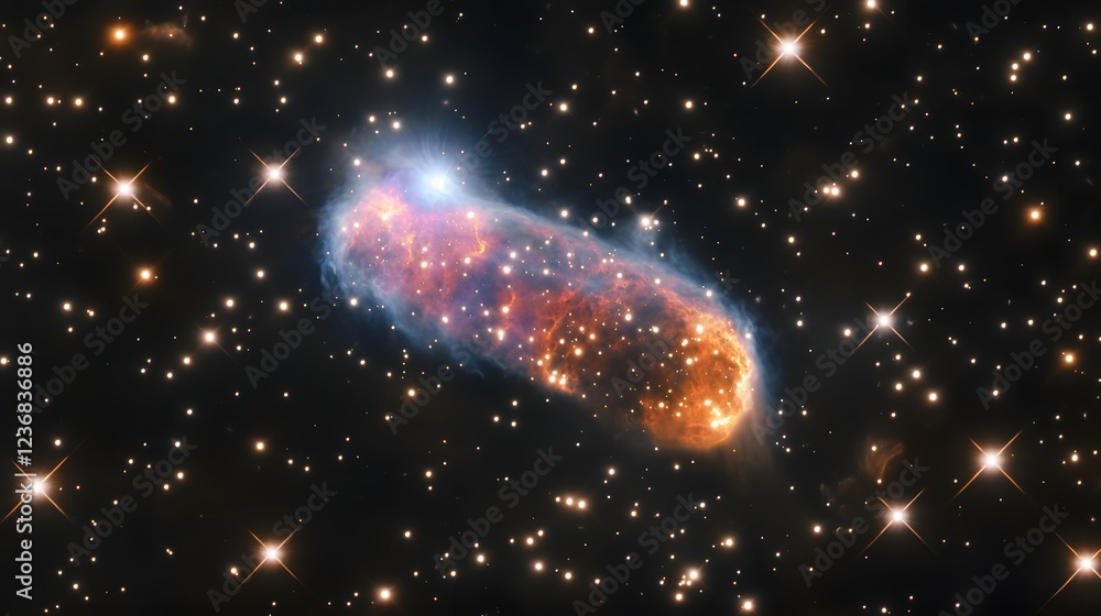 Aufkleber mesmerizing cosmic nebula filled with radiant celestial wonders showcasing the captivating beauty an