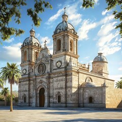 Fototapeta premium Grand cathedral under a sunny sky